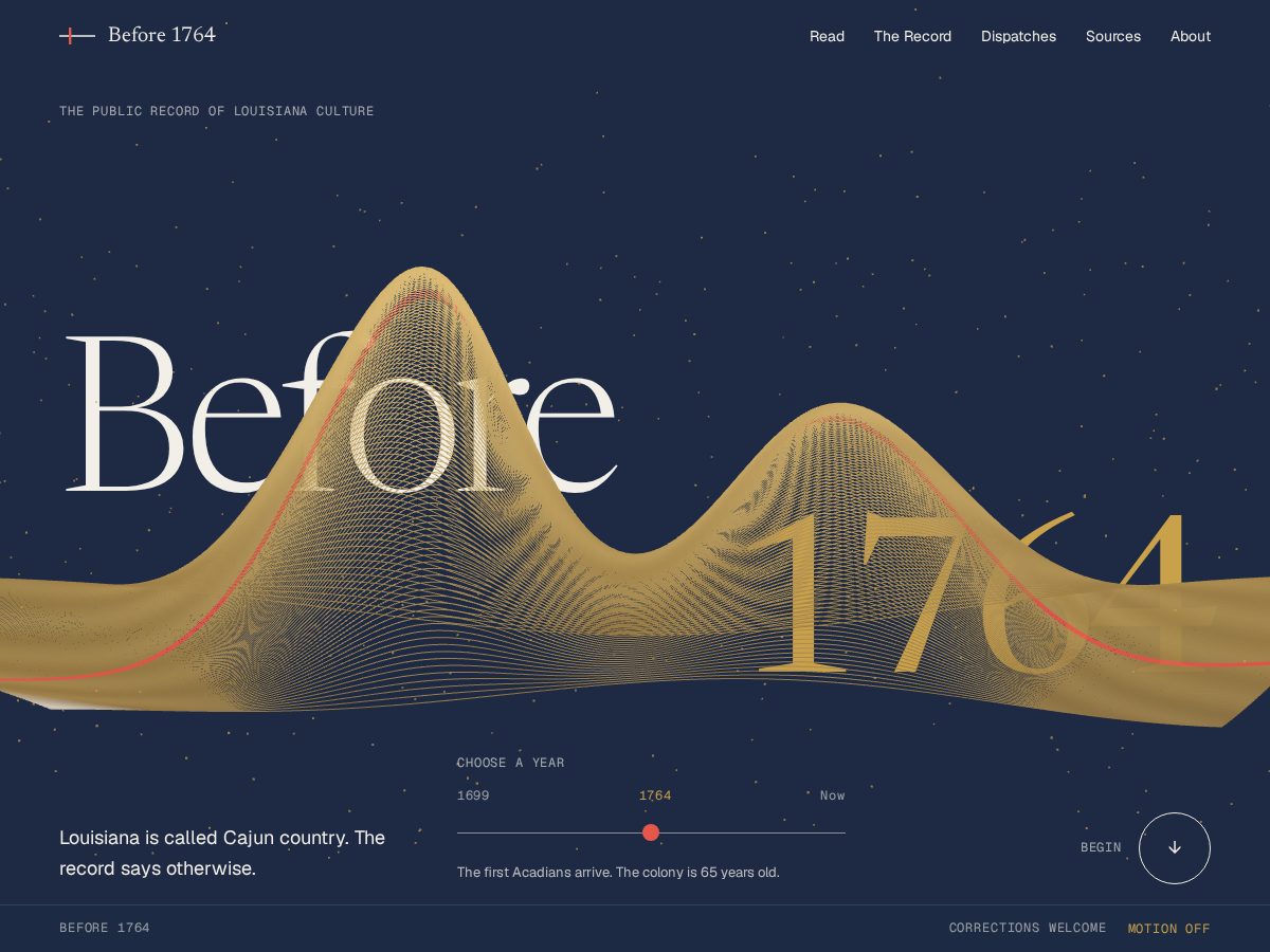 Landing-page snapshot of before1764.com