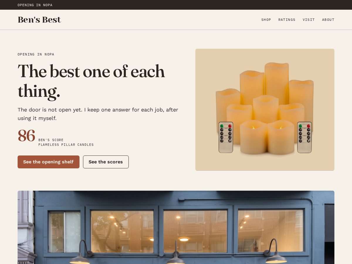 Landing-page snapshot of bensbestsf.com