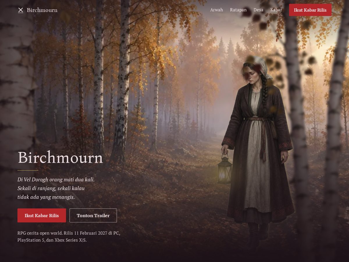 Landing-page snapshot of birchmourn.com