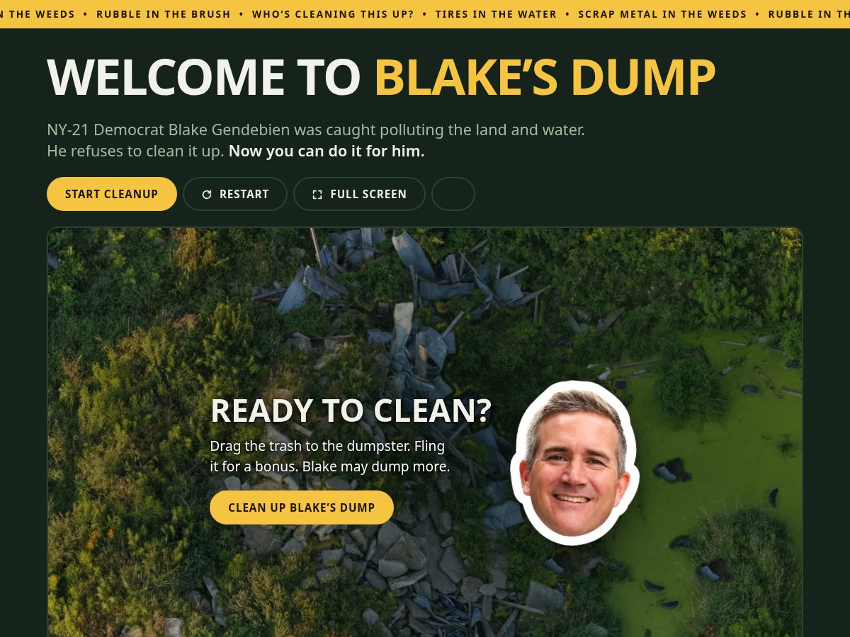Landing-page snapshot of blakesdump.com