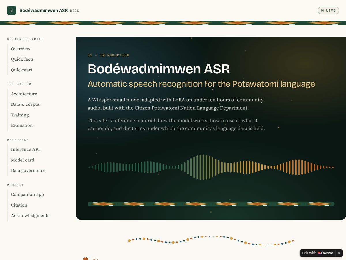 Landing-page snapshot of bodwewadasr.org