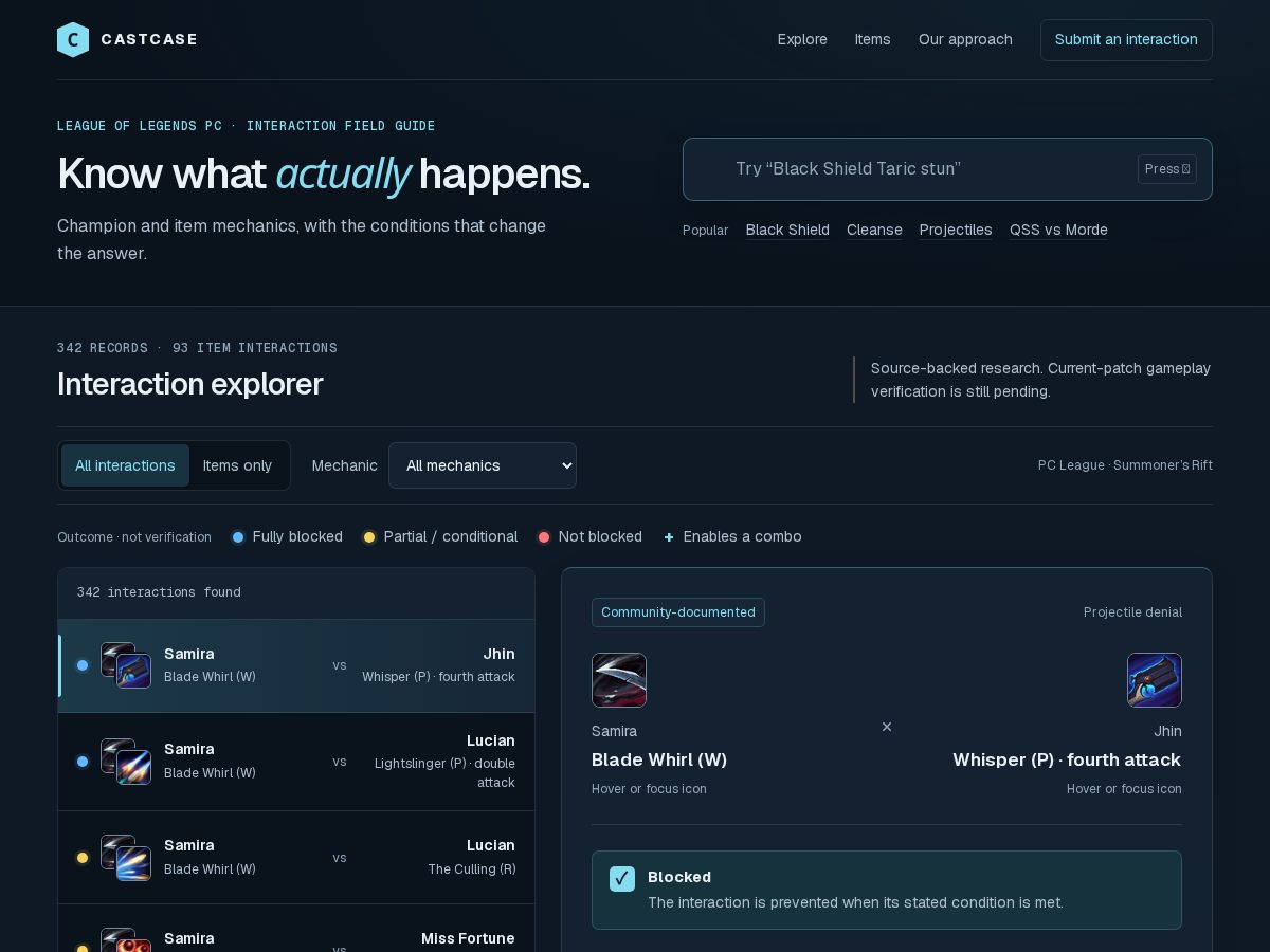 Landing-page snapshot of castcase.dev
