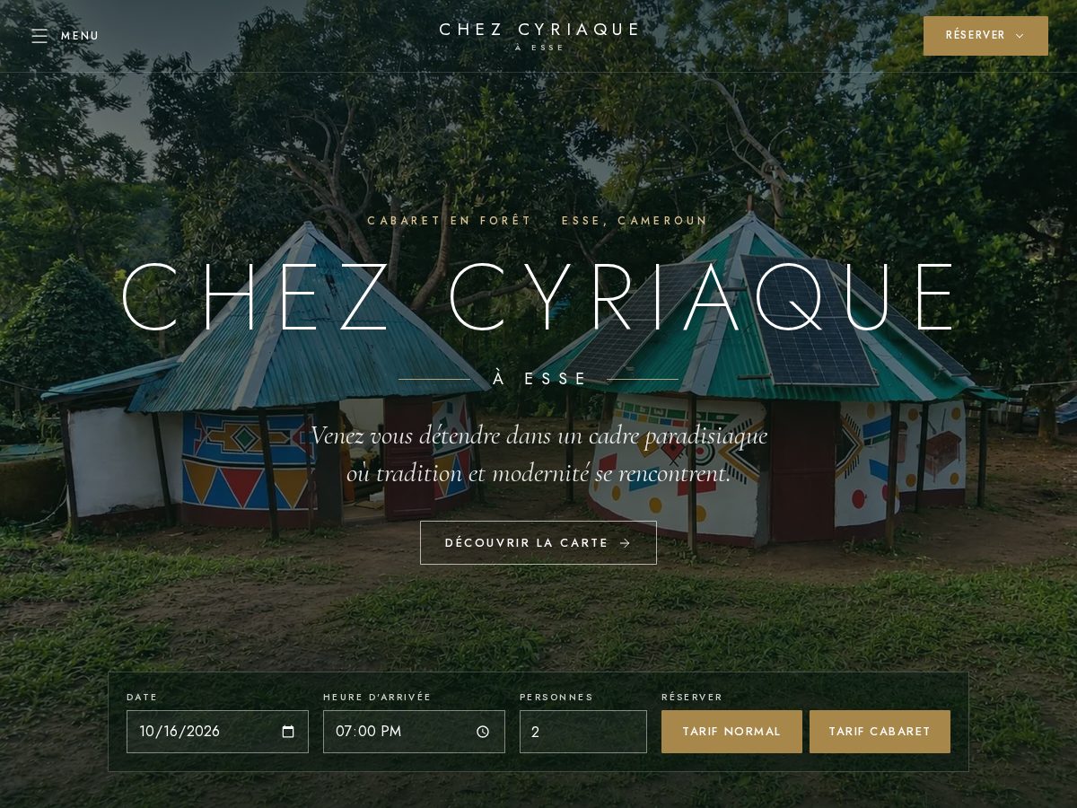 Landing-page snapshot of chezcyriaque.com