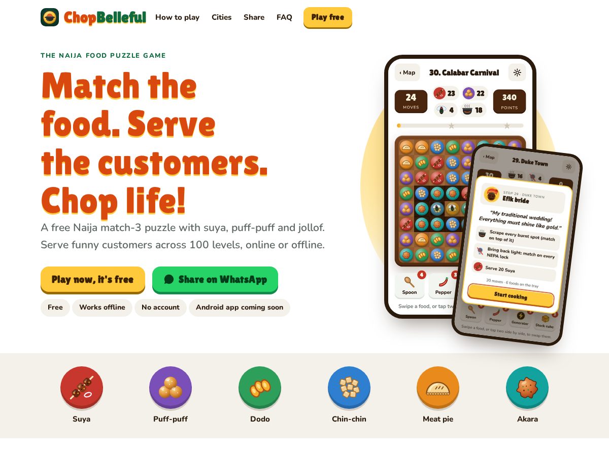 Landing-page snapshot of chopbelleful.com