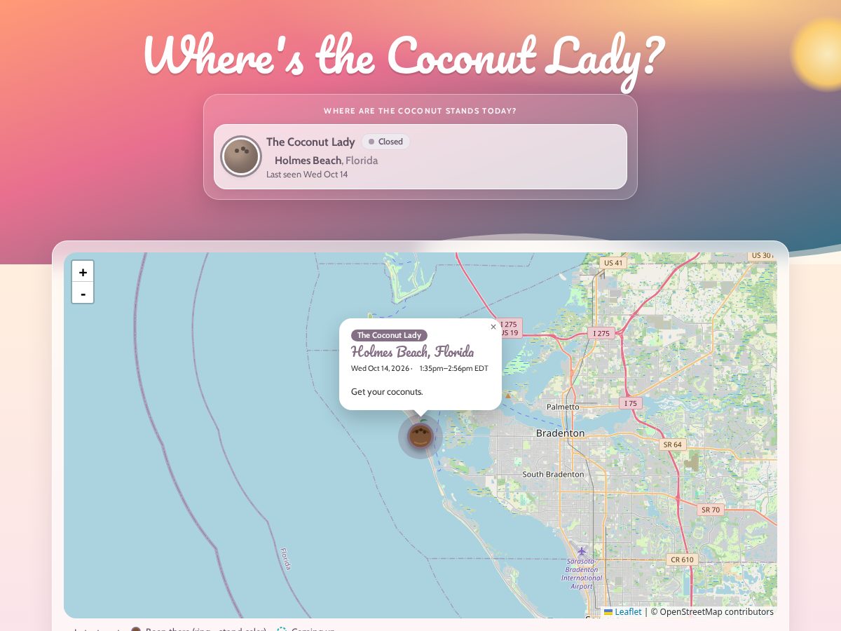 Landing-page snapshot of coconutlady.com