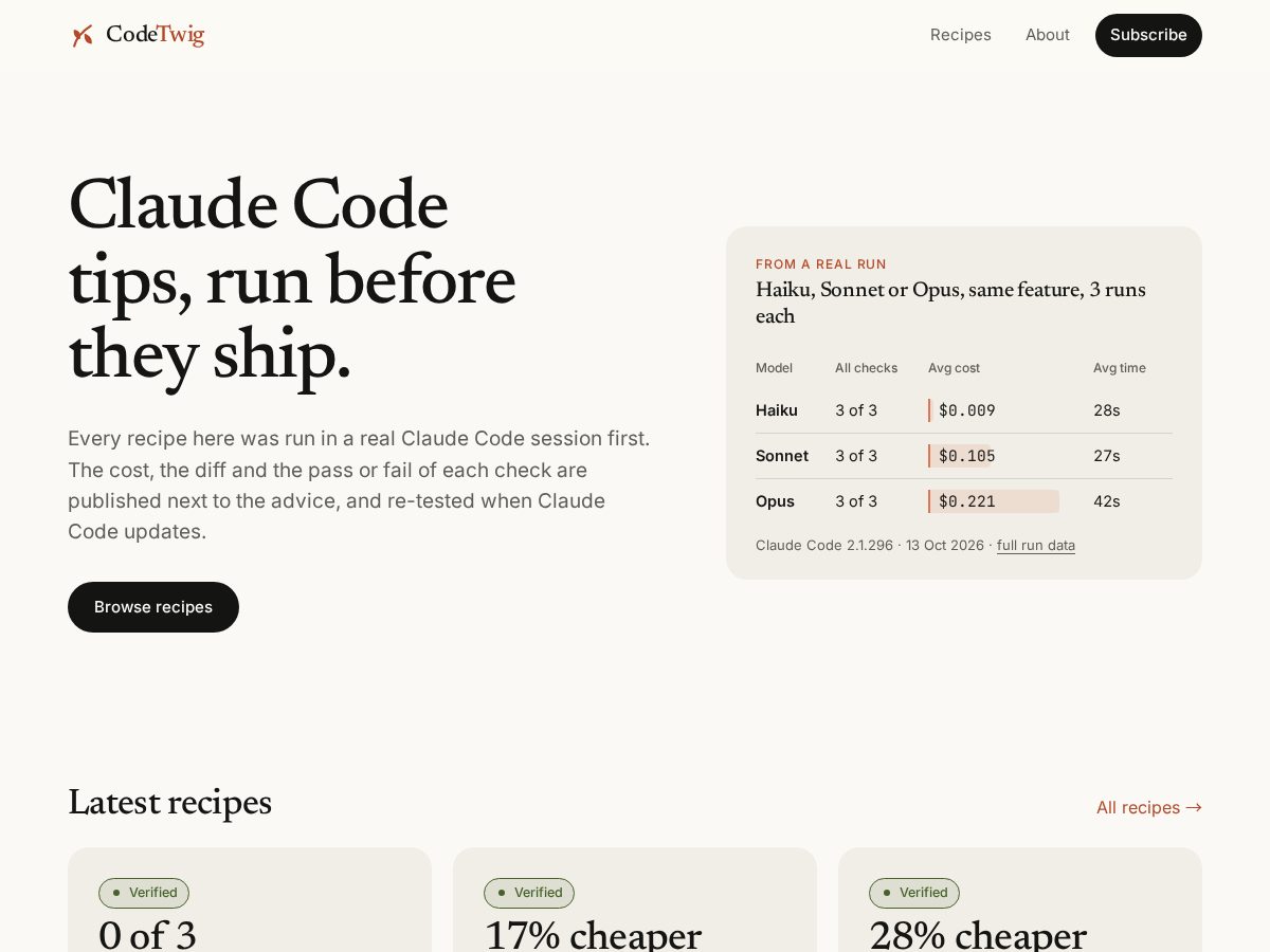Landing-page snapshot of codetwig.dev