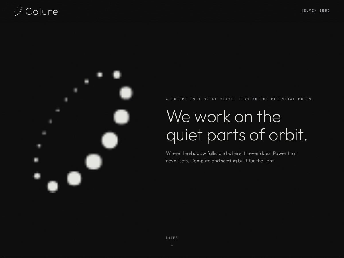 Landing-page snapshot of colure.space