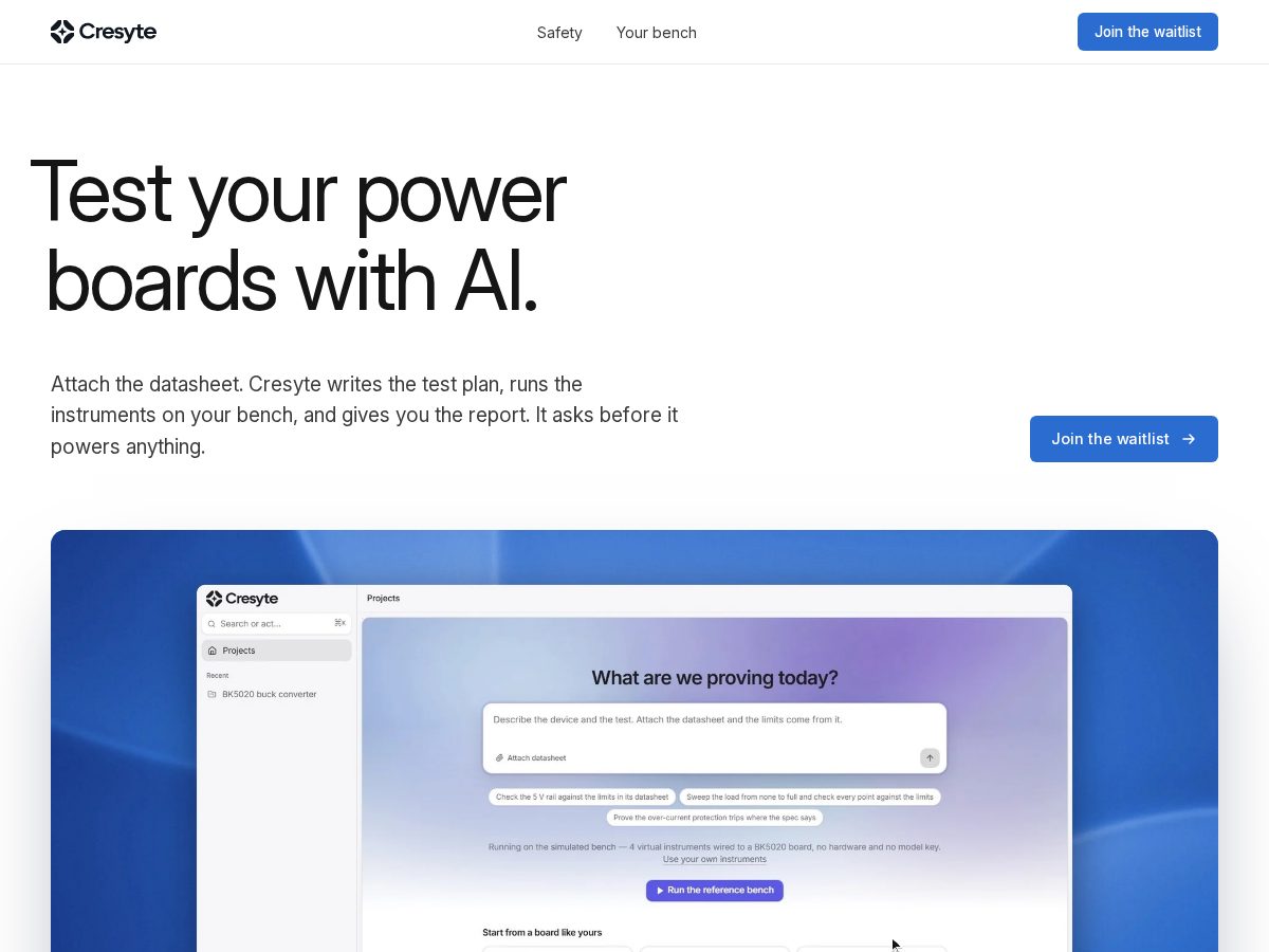 Landing-page snapshot of cresyte.com