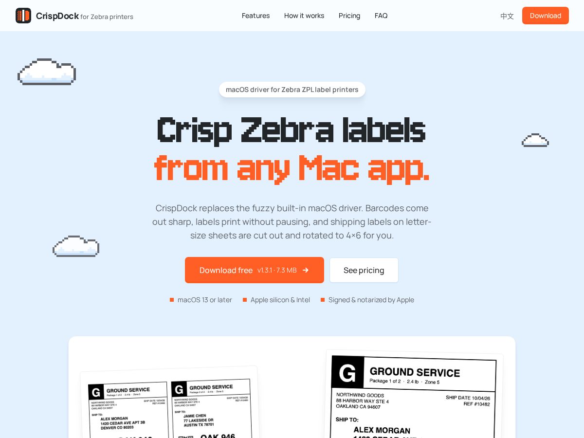 Landing-page snapshot of crispdock.com