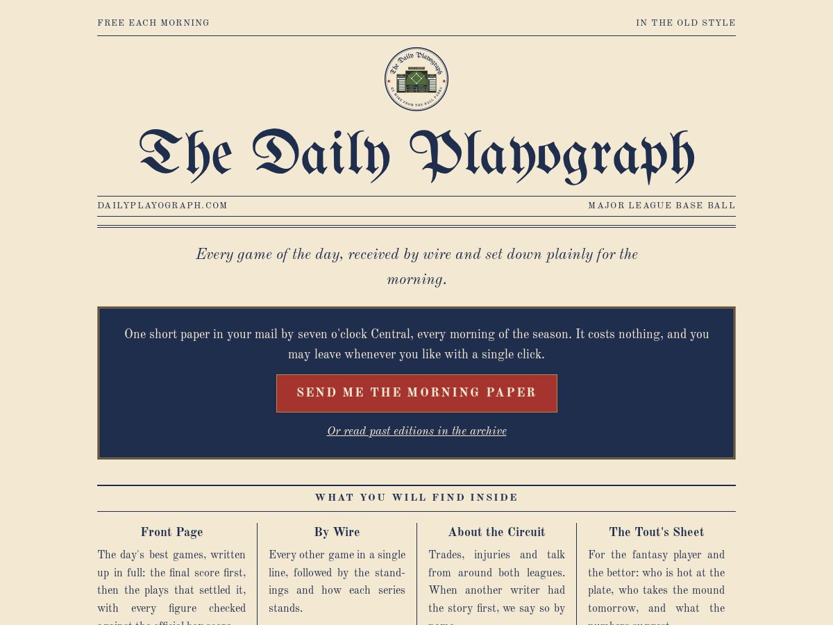 Landing-page snapshot of dailyplayograph.com