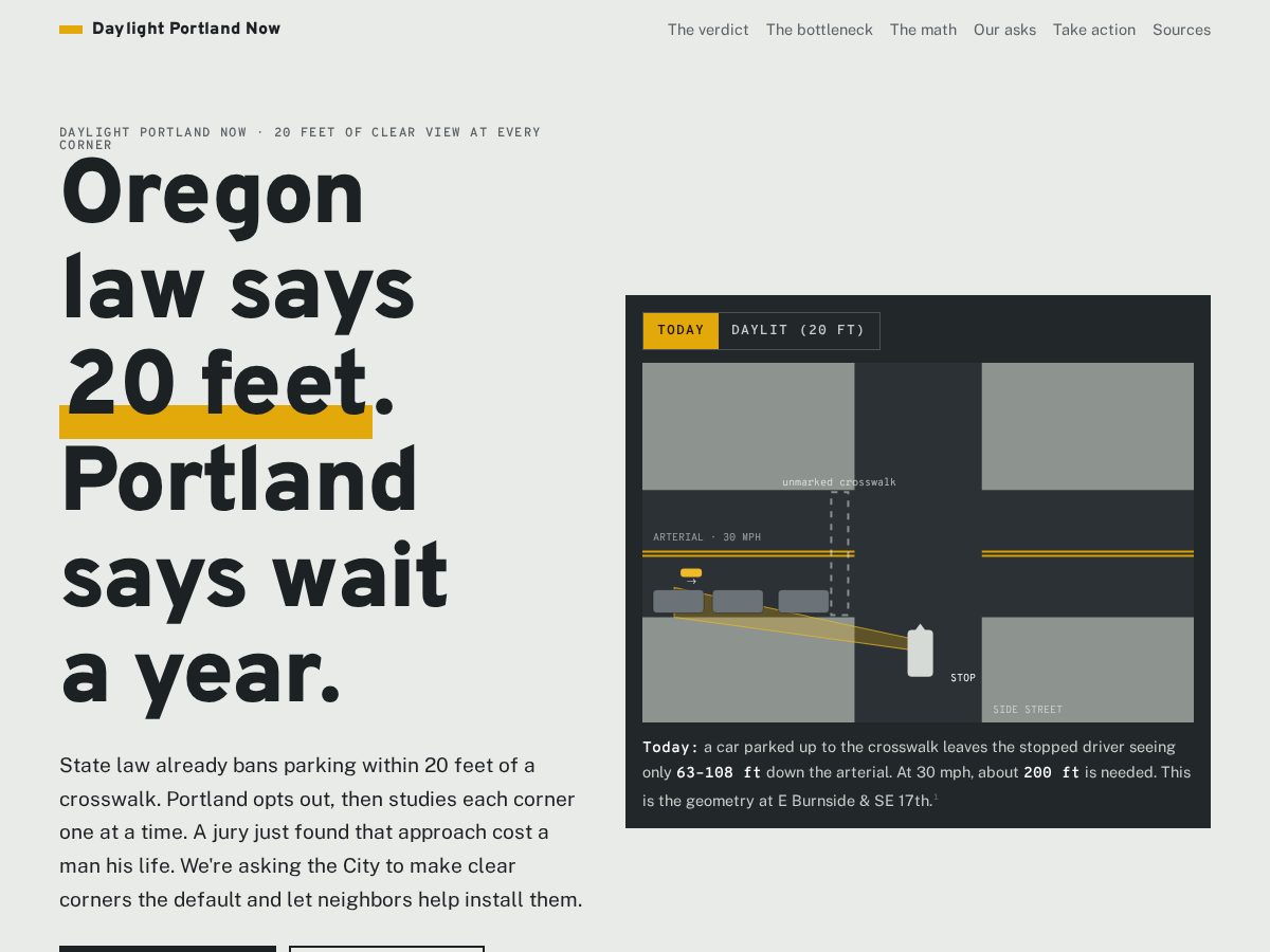 Landing-page snapshot of daylightpdx.org