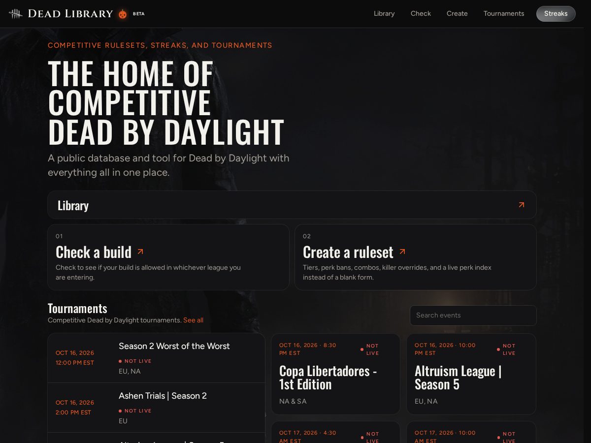 Landing-page snapshot of deadlibrary.com