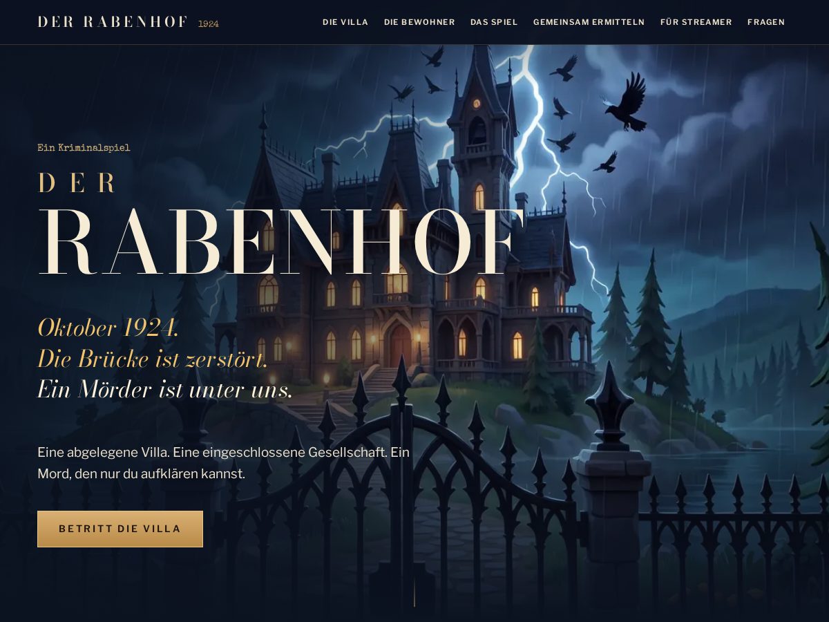Landing-page snapshot of der-rabenhof.com