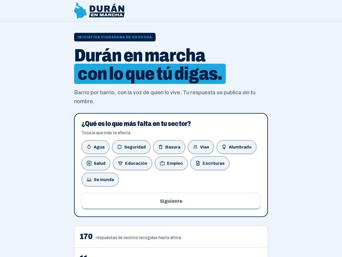 Landing-page snapshot of duranenmarcha.tech