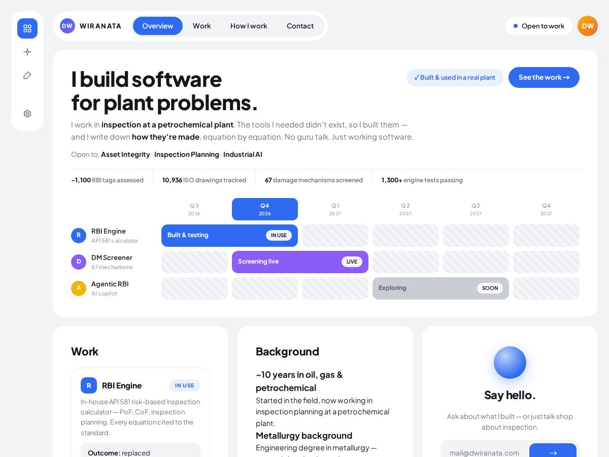 Landing-page snapshot of dwiranata.com