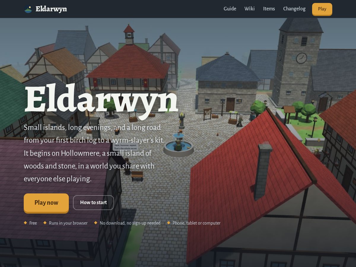 Landing-page snapshot of eldarwyn.com