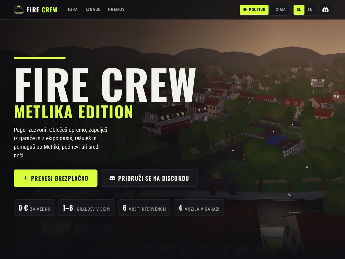 Landing-page snapshot of firecrewgame.com