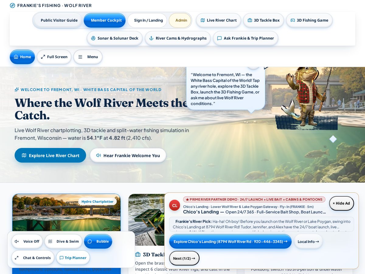 Landing-page snapshot of frankies.fishing