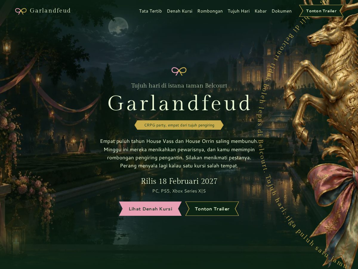 Landing-page snapshot of garlandfeud.com