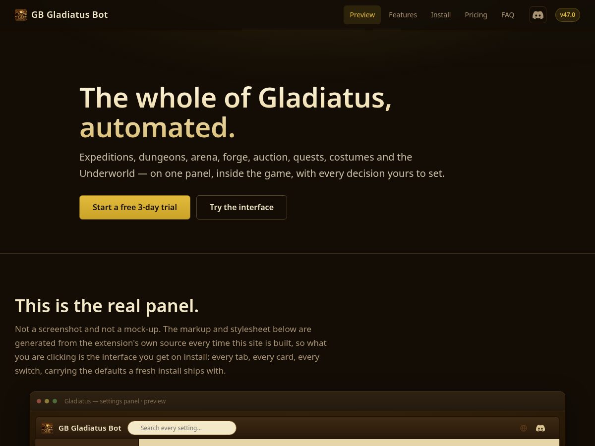 Landing-page snapshot of gb-bot.com