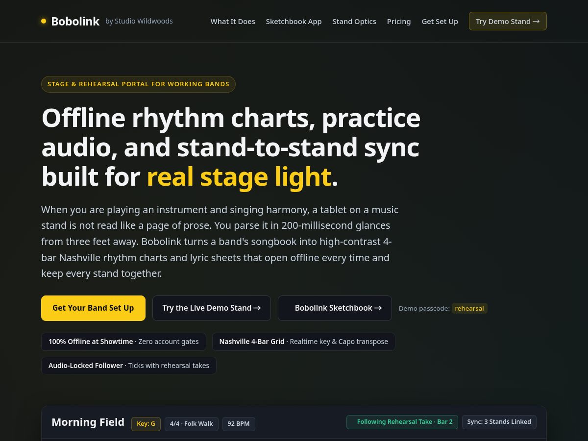 Landing-page snapshot of getbobolink.com