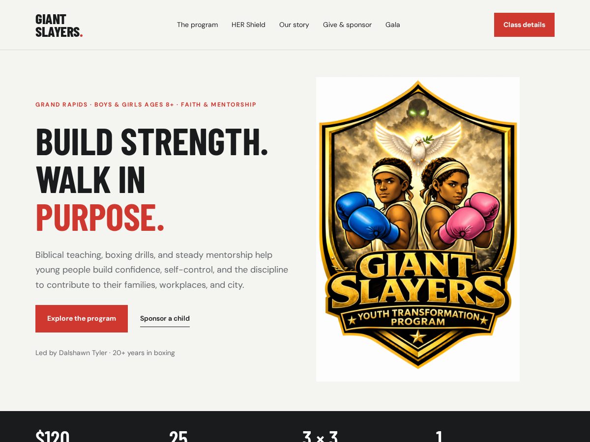 Landing-page snapshot of giantslayersgr.org