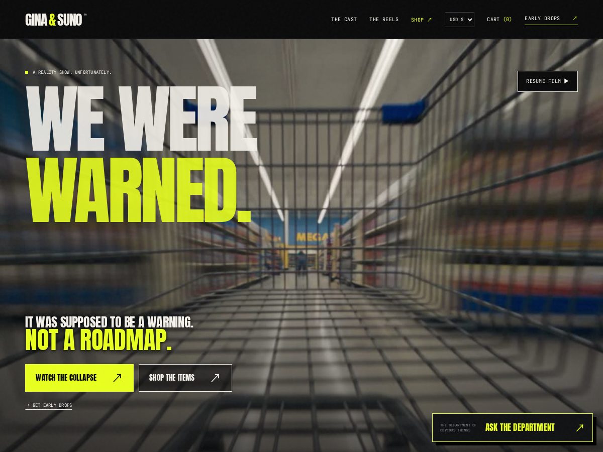 Landing-page snapshot of ginaandsuno.space