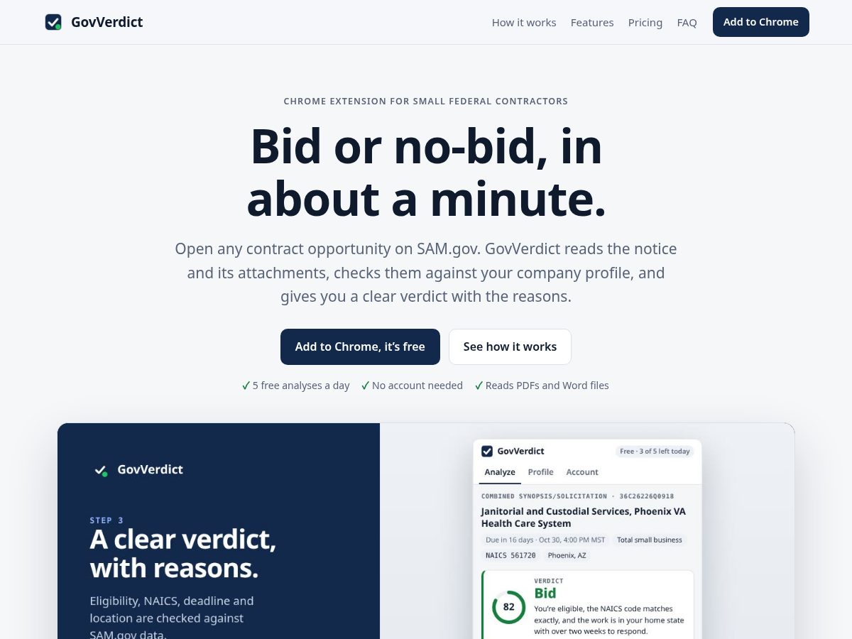 Landing-page snapshot of govverdict.com