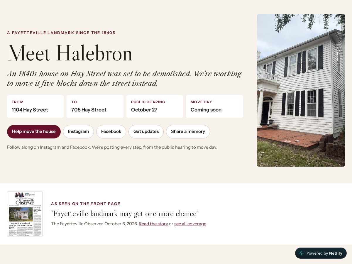 Landing-page snapshot of halebron.com