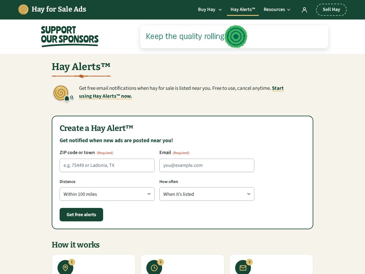Landing-page snapshot of hayalert.com