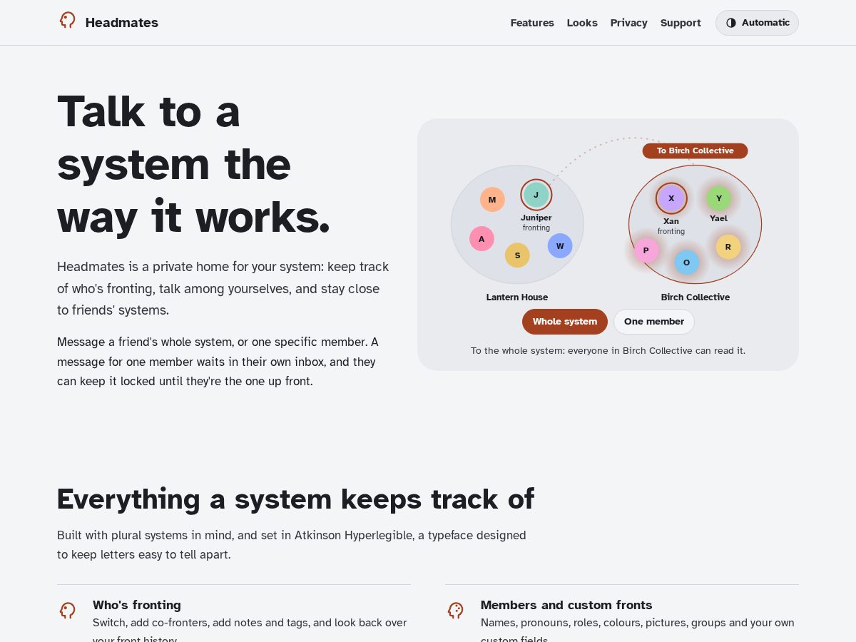Landing-page snapshot of headmates.app