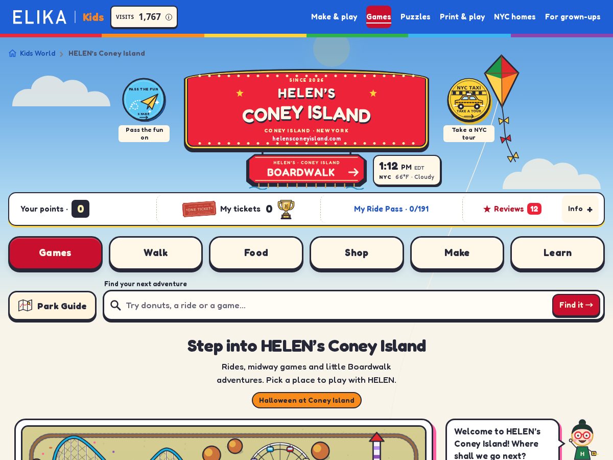 Landing-page snapshot of helensfunpark.com