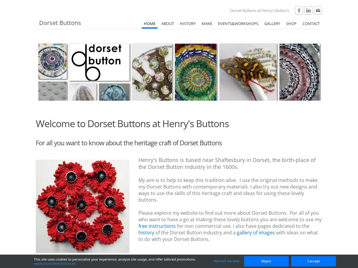 Landing-page snapshot of henrysbuttons.live
