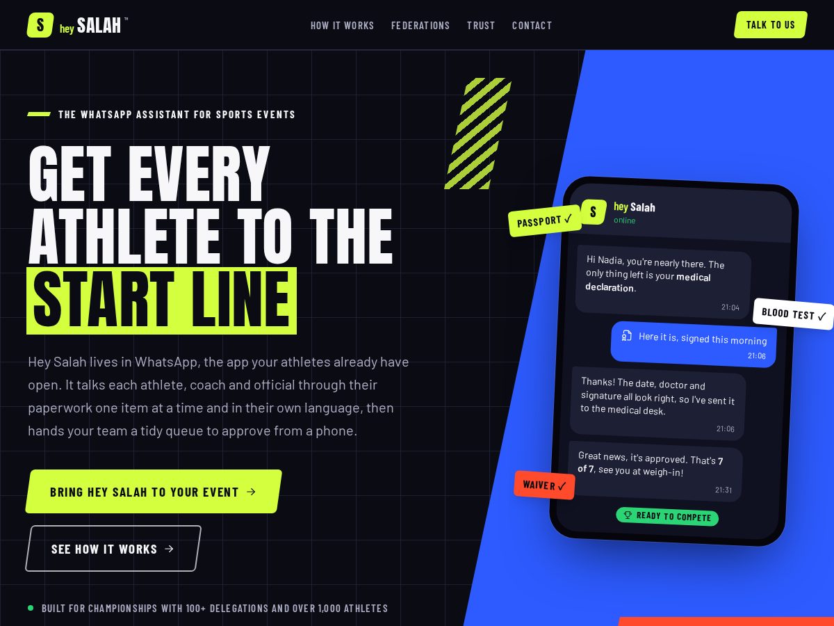 Landing-page snapshot of heysalah.com
