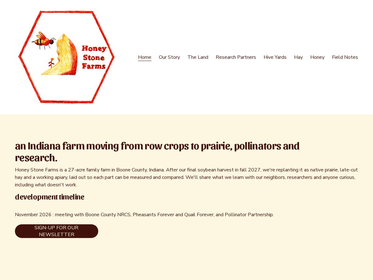 Landing-page snapshot of honey-stone-farms.com