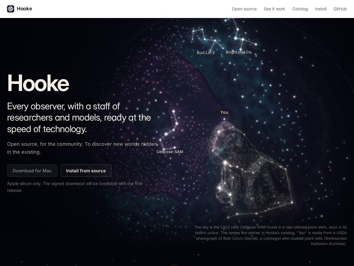 Landing-page snapshot of hookeui.org