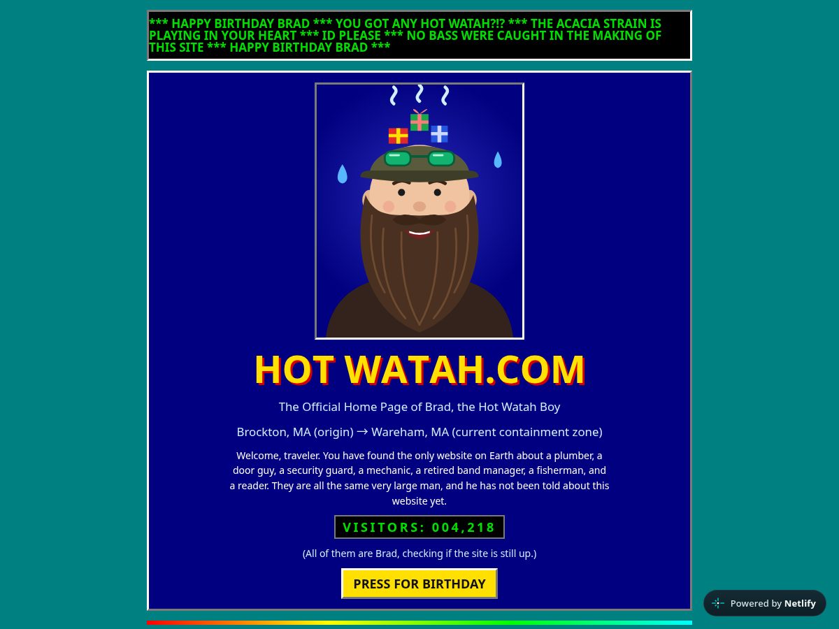 Landing-page snapshot of hotwatah.com