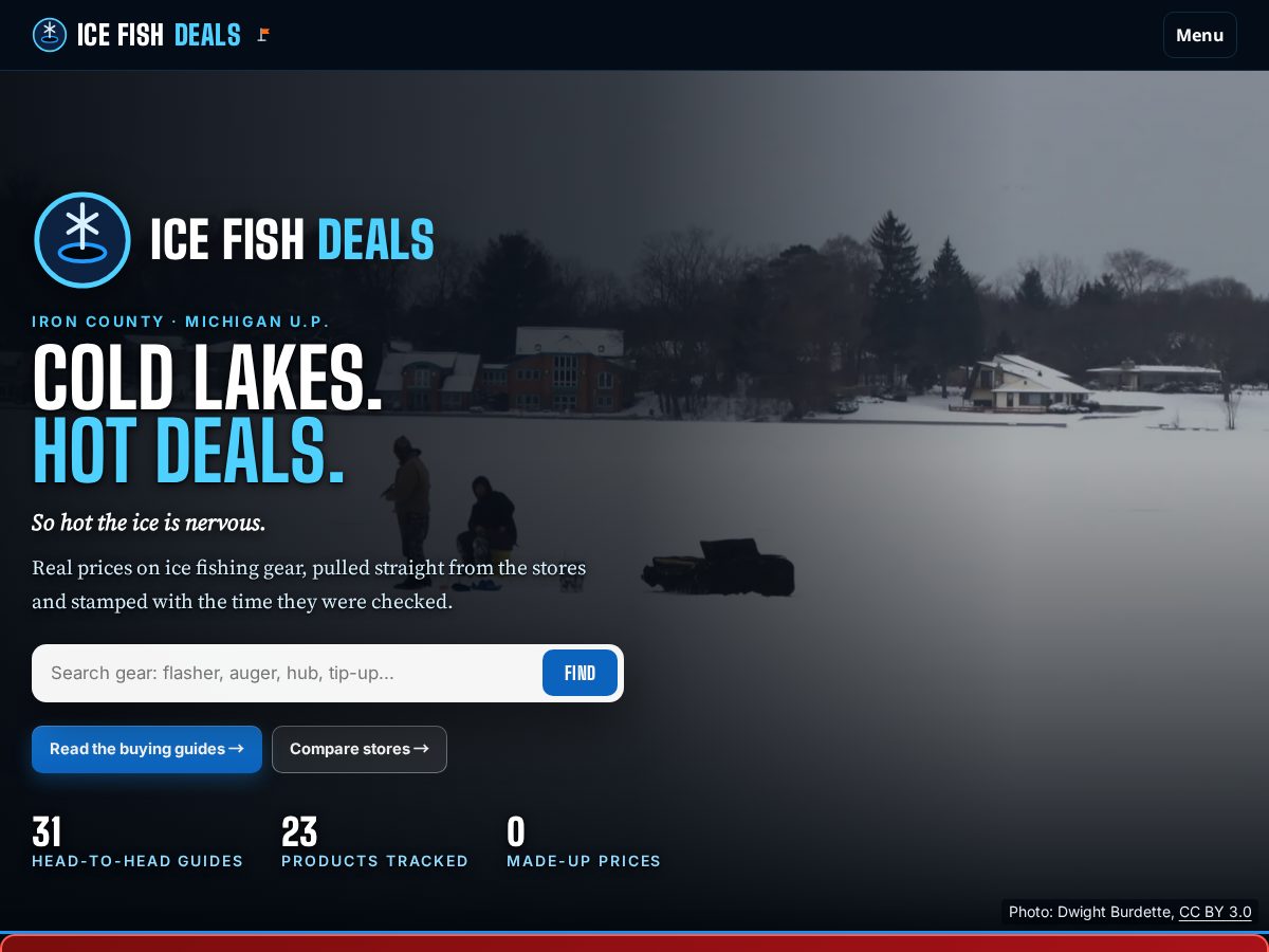 Landing-page snapshot of icefishdeals.com