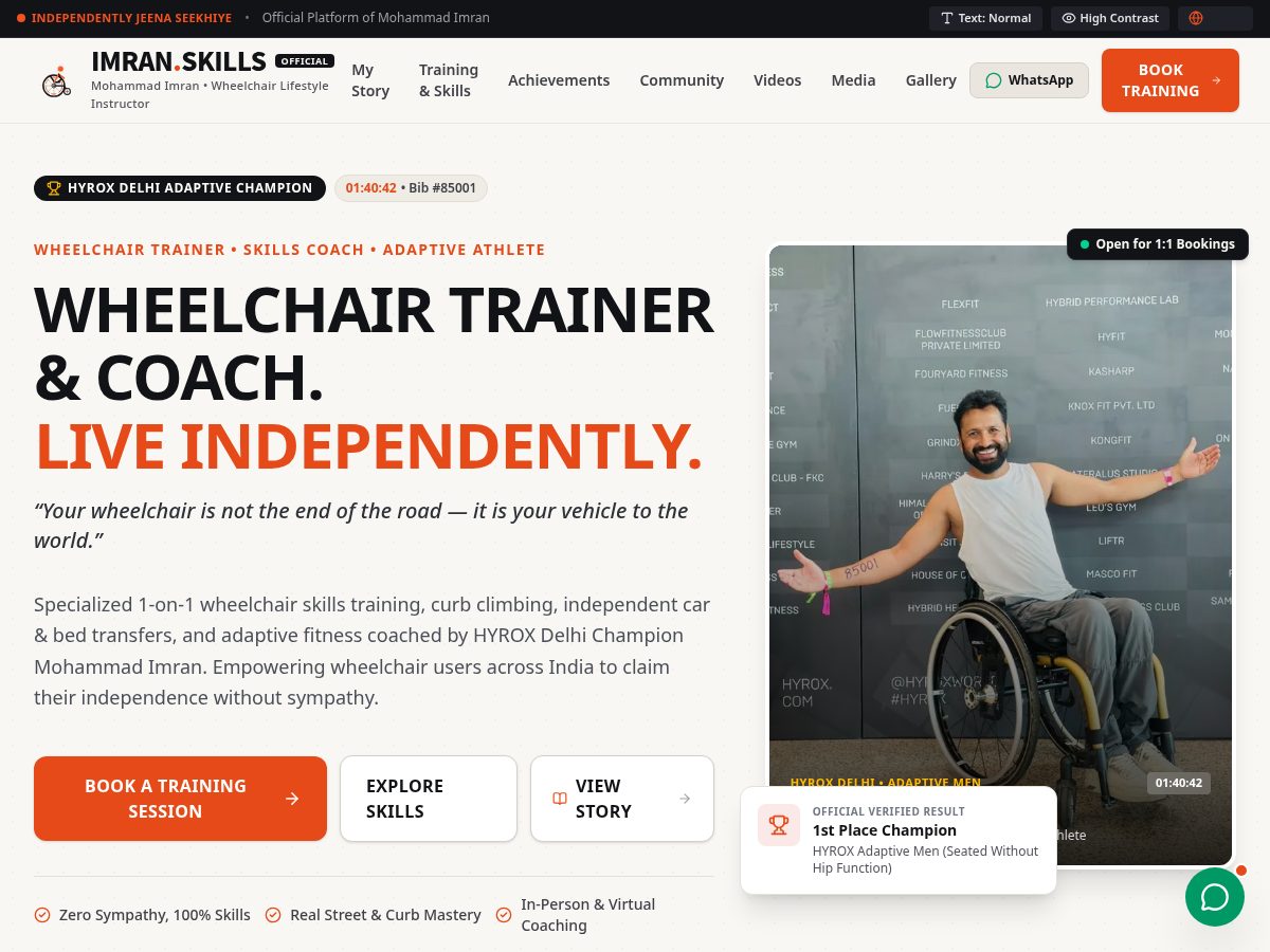 Landing-page snapshot of imranskills.com