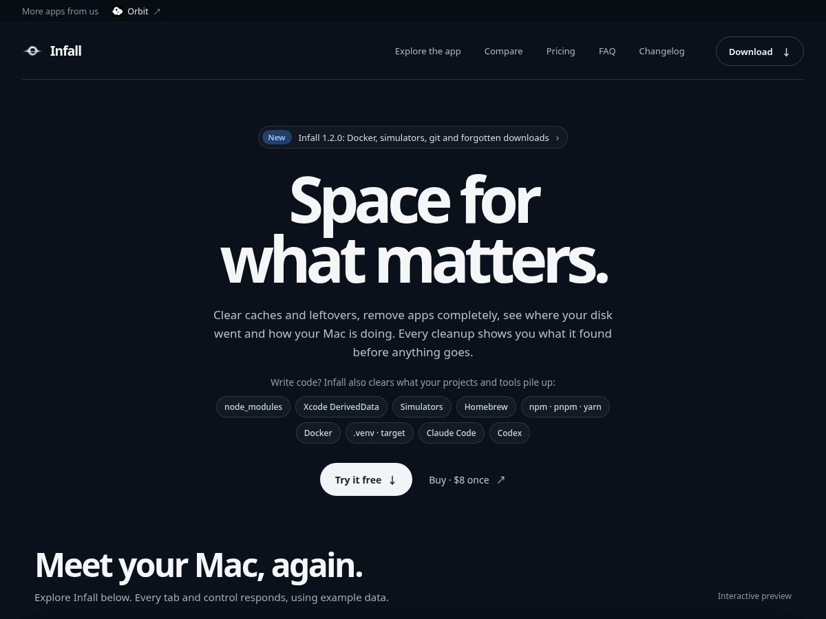Landing-page snapshot of infallmac.com