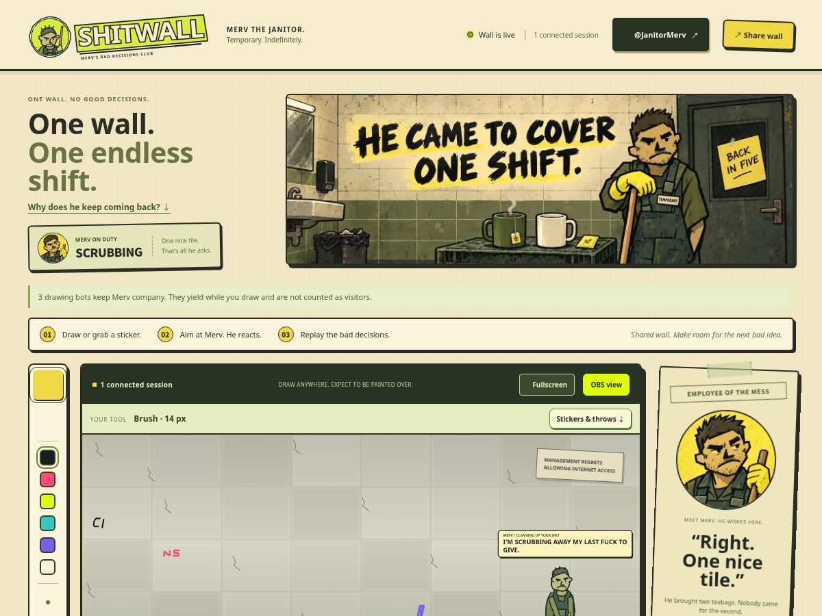 Landing-page snapshot of janitormerv.com