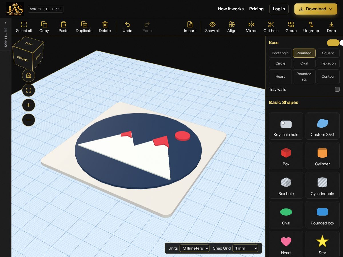 Landing-page snapshot of jas3dstudio.com