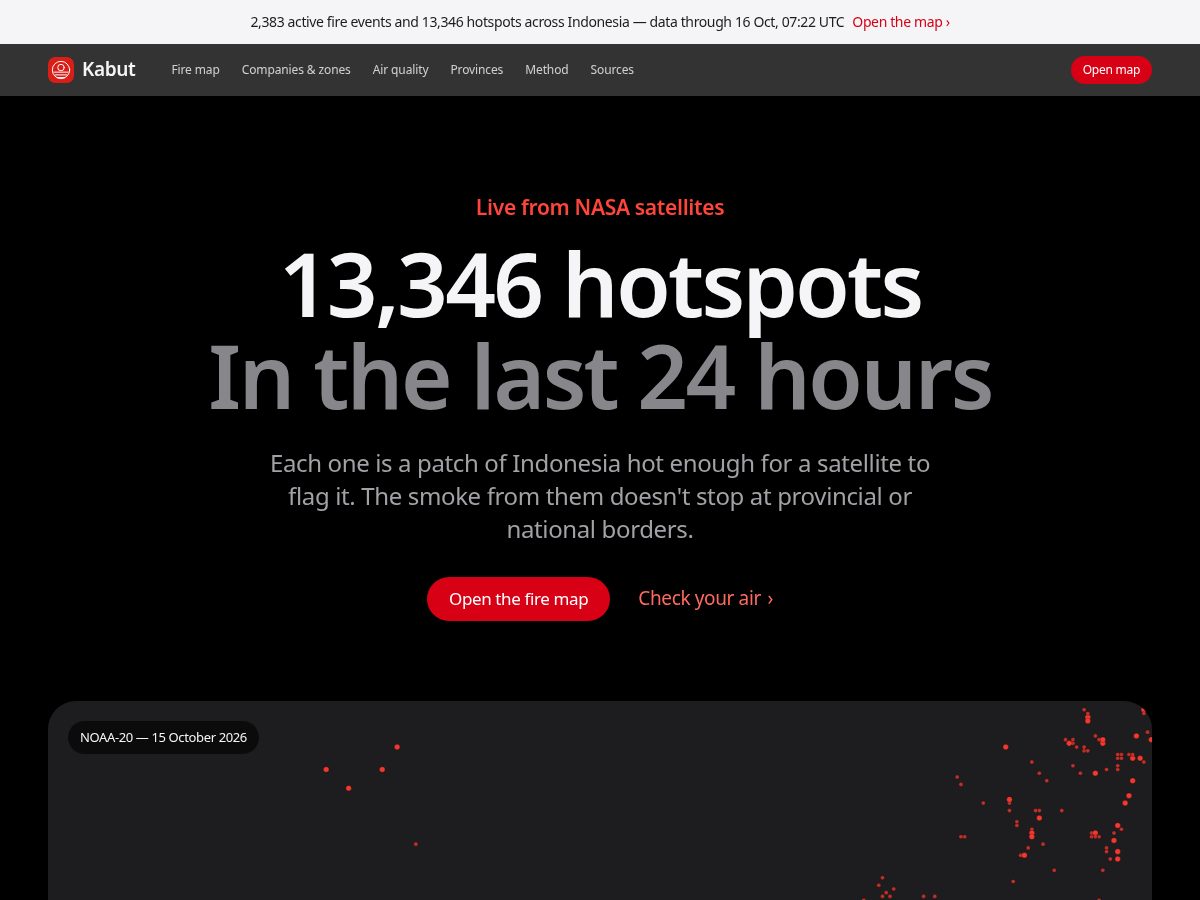Landing-page snapshot of kabut.org