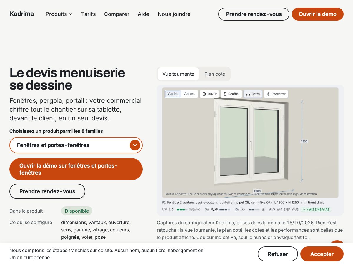 Landing-page snapshot of kadrima.com