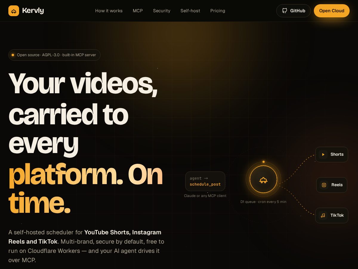 Landing-page snapshot of kervly.app