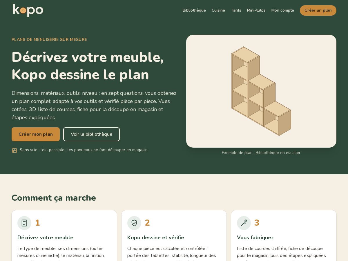 Landing-page snapshot of kopo-plans.com