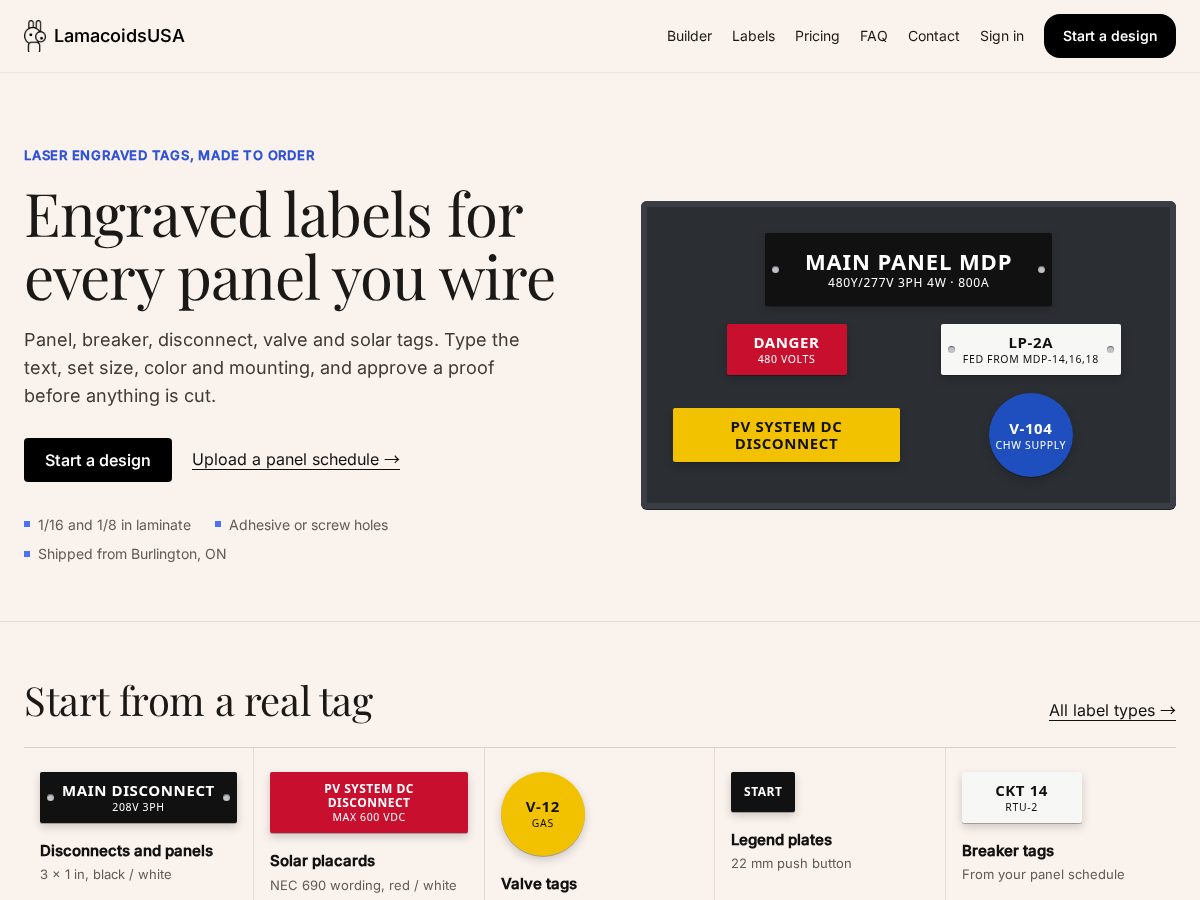 Landing-page snapshot of lamacoidusa.com