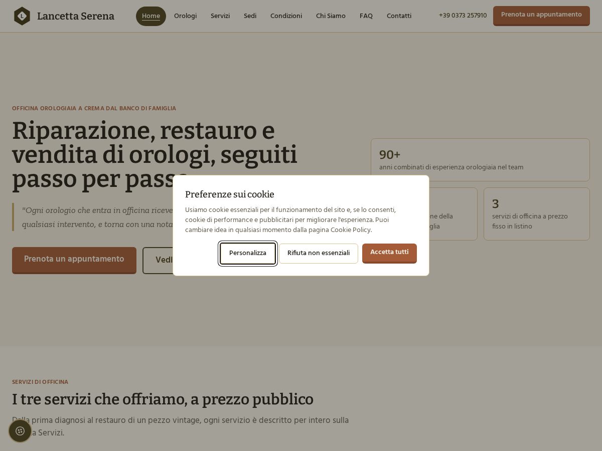 Landing-page snapshot of lancettaserena.business