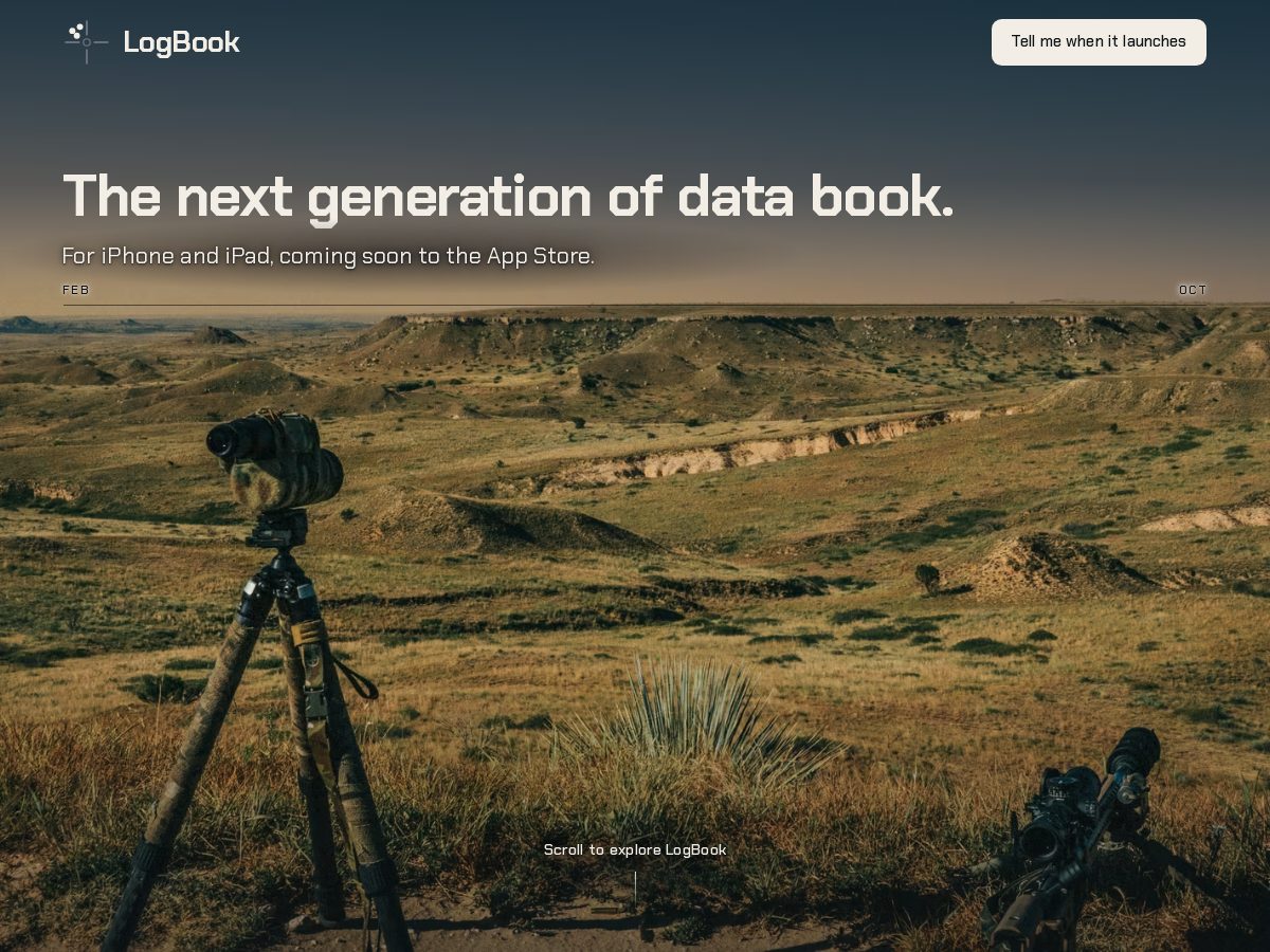 Landing-page snapshot of logbookprecision.com