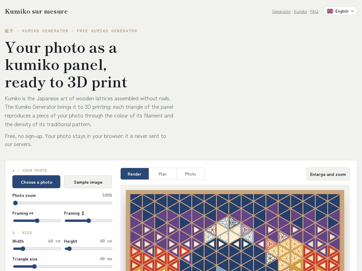 Landing-page snapshot of make-kumiko.com